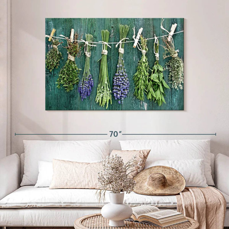 Harnek herbes séchées sur bois, H 32 po x l 48 po