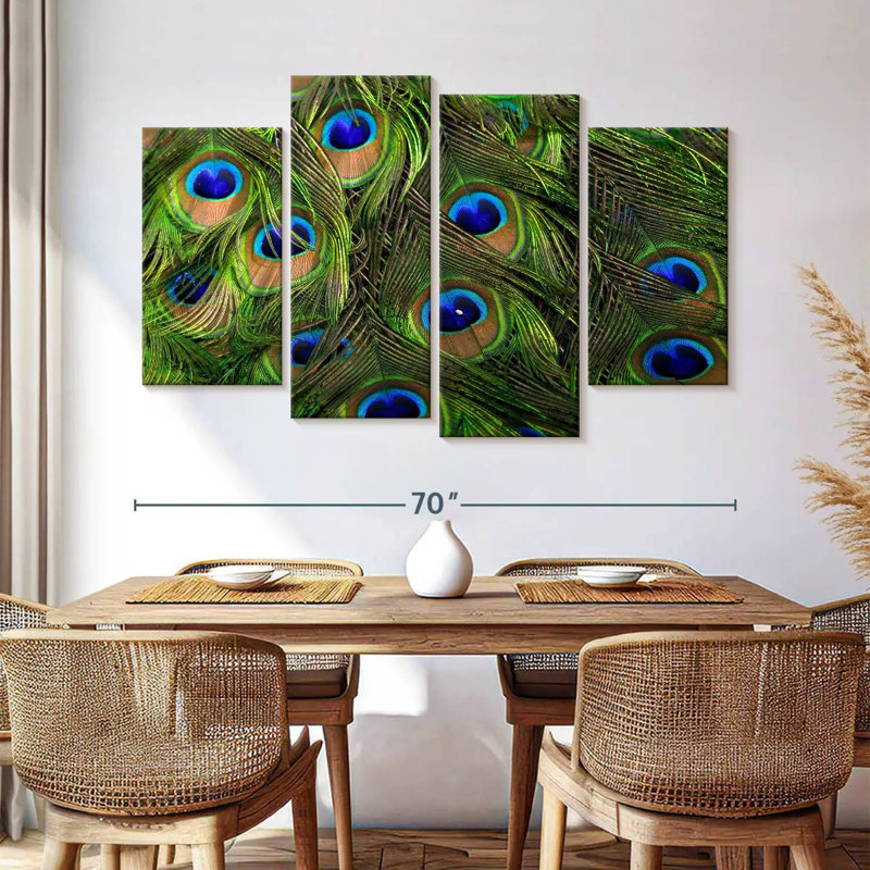 Brampt Silky Peacock Feathers, 42"H x 68"W