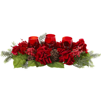 Candélabre triple hortensia