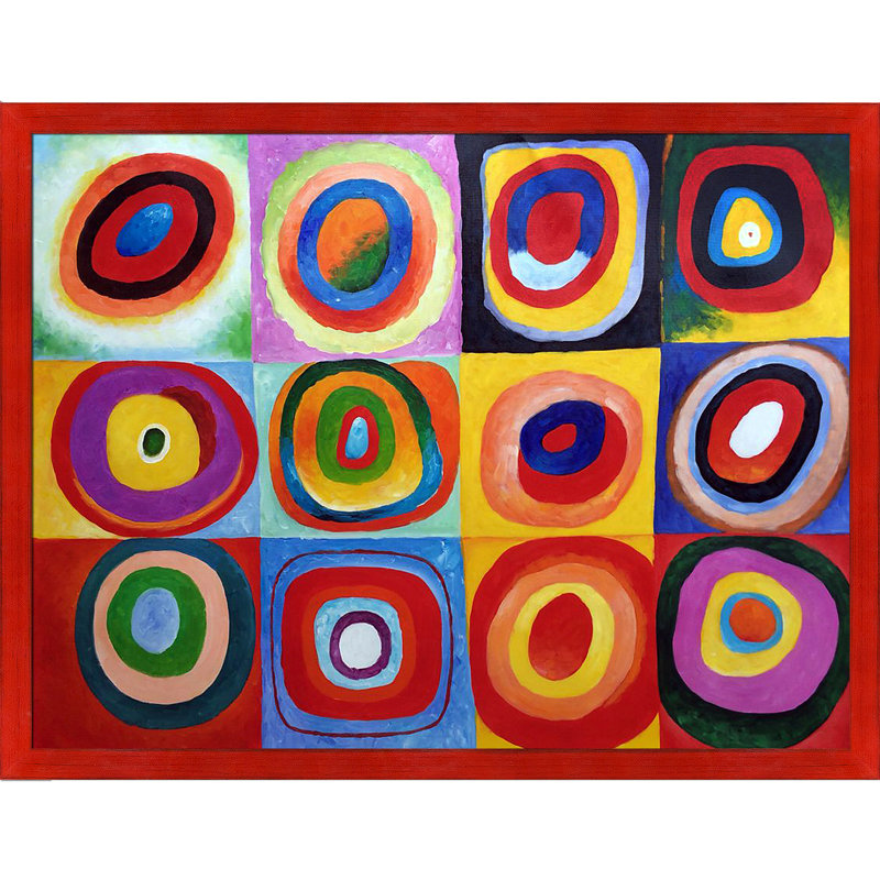 « farbstudie quadratique » par wassily kandinsky,, reproduction d’image sur toile, H 33,5 po x l 43,5 po x P 2 po
