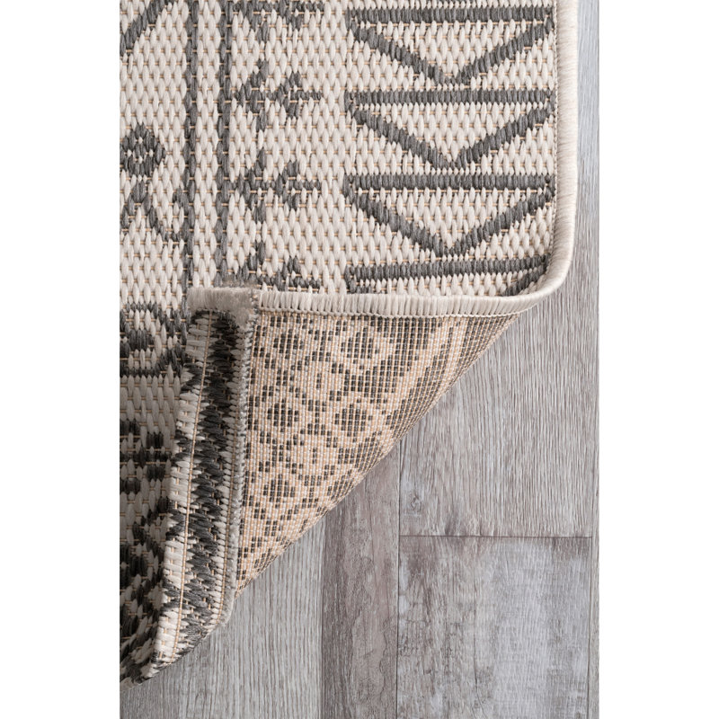 Jacoby Geometric Indoor / Outdoor Rug, Rectangle 6'3" x 9'2"