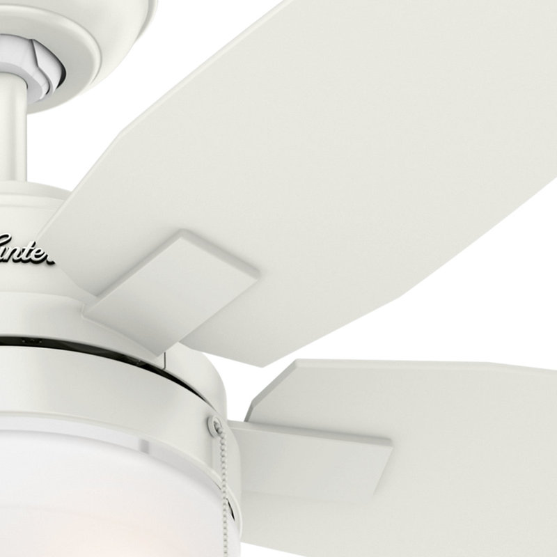 117cm Ceiling Fan with Light Kit, Fresh White/Bleached Grey, Fresh White