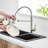 Contemporary Kitchen Sink Faucet With Pull Down , Brushed Nickel, 360 Rotation Design Nickel Spray, Single Handle, Rotatable For Use