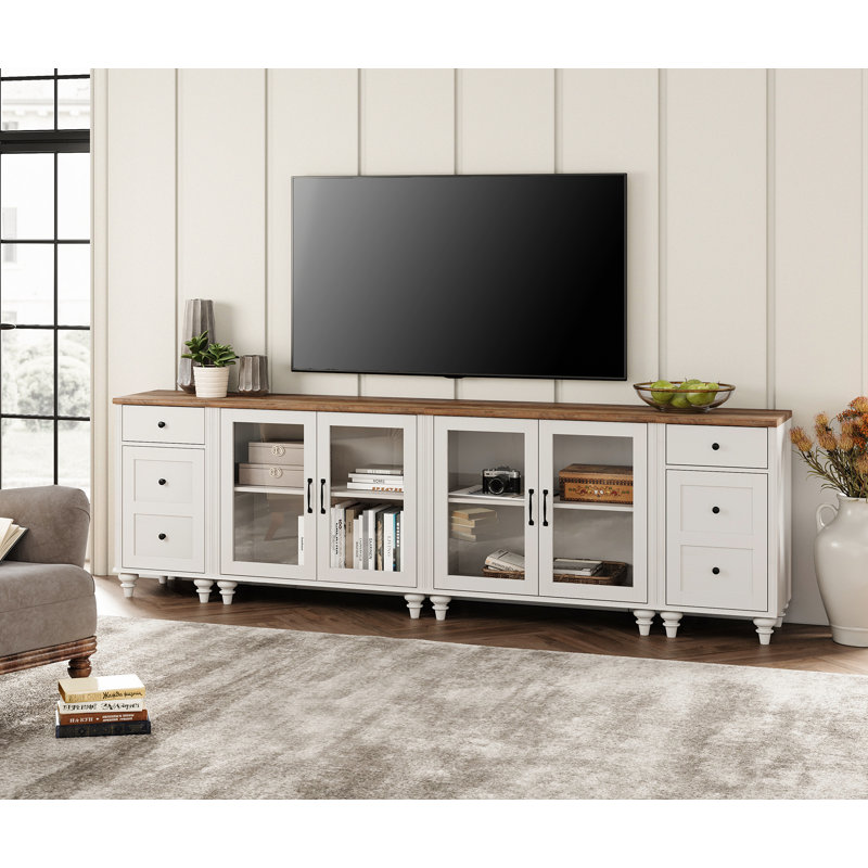 Scarlett TV Stand for TVs up to 85", White/Brown