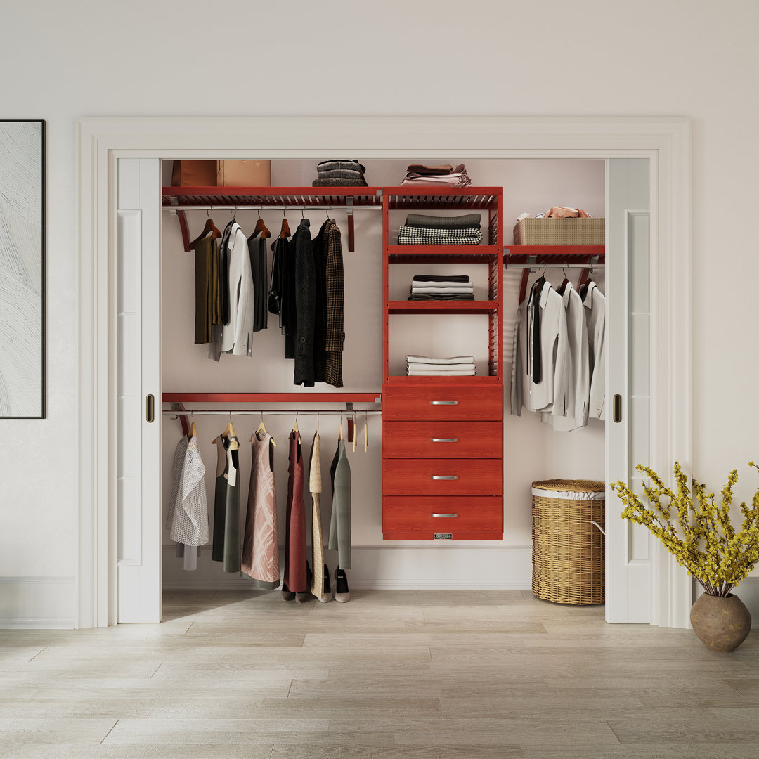John Louis Home Solid Wood Reach-In Closet System with 4-Drawers John Louis Home 
