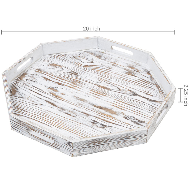 Luziano Octagonal Wood Ottoman/Coffee Table Tray