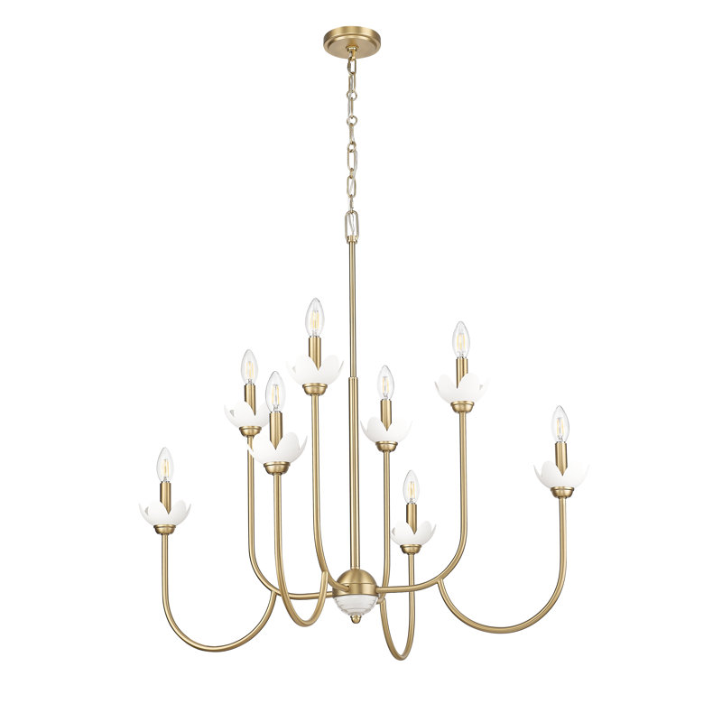 Lustre Allistair, H 35 po x l 36 po x P 36 po, Doré, 8 lumières