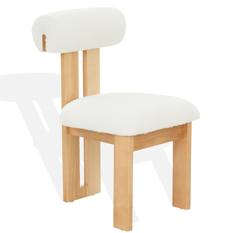 Chaise rembourrée Dellar, Ivoire