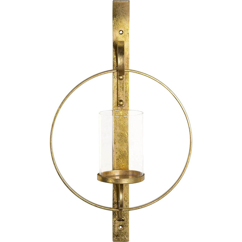 Doria 21.75" Glass Wall Sconce, Gold
