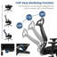 Chaise de bureau ergonomique en filet avec accoudoirs réglables et dossier pliable, chaise de bureau haut dossier à assemblage minimal-809518339