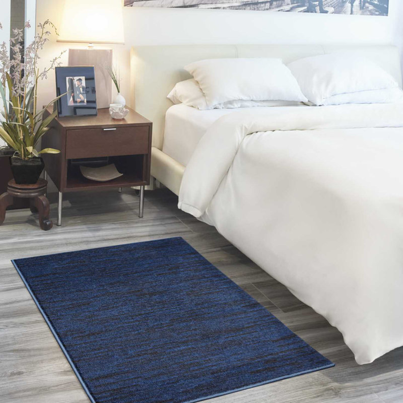 Tapis intérieur / extérieur bleu Mullican Sandy, Rectangulaire 3 pi x 5 pi