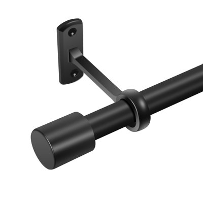 Curtain Rods for Windows 120 to 170 Inches Long, Adjustable 1 Inch Black Curtain Rod for Outdoor Indoor, Modern Heavy Duty Drapery Rod, Ceiling Mount 14ft Room Divider, All Metal, Easy Install