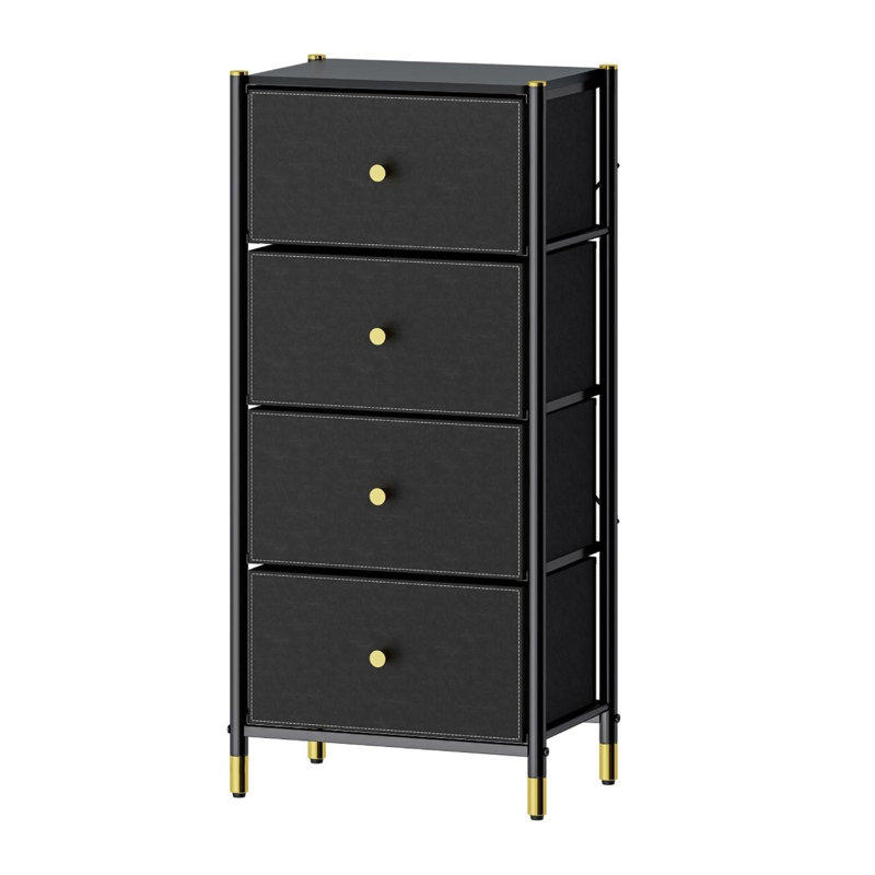 Commode 4 tiroirs 23103, Noir
