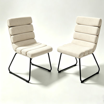Chaises de salle à manger Comfort, structure en bois et métal beige, cuisine moderne