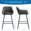 Upholstered Bar Stools  with Armrests & Diamond Tufting -129158589-129182563