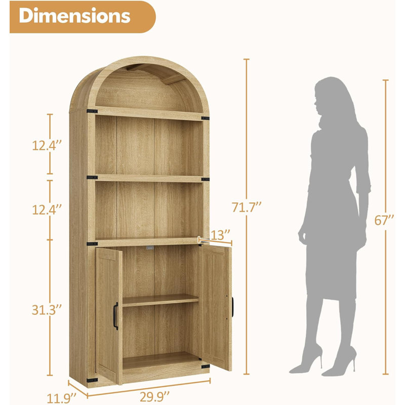 182.1cm H x 76.2cm W Bookcase, Wood