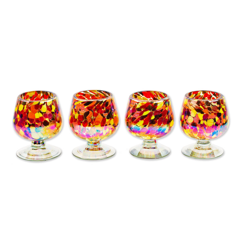 Confettis lumineux en verre recyclé soufflé à la main Mizraim (ensemble de 4)