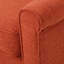 Tissu orange exquis avec accoudoirs légèrement roulés et capitonnage à boutons, pieds en bouleau au fini brun, assemblage pour une élégance raffinée, magnifique revêtement de pieds, 50 po l x 28,89 po p x 30,63 po h