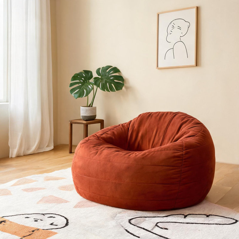 Fauteuil à billes luxueux en velours pour enfants avec noyau en mousse haute densité vert classique