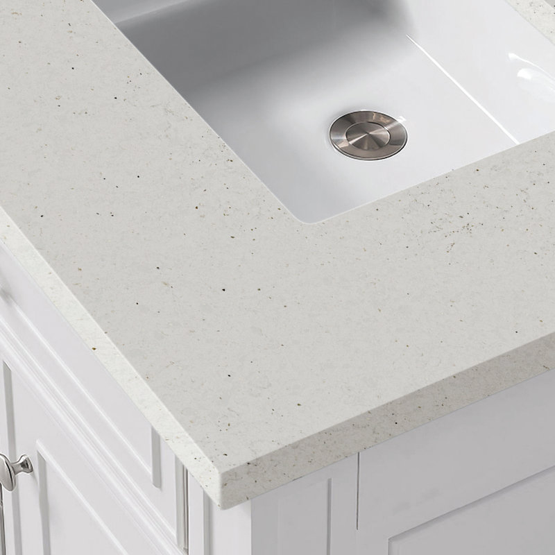 Bristol 30'' W Single Vanity, Bright White, Lime Delight Quartz, 8" Widespread