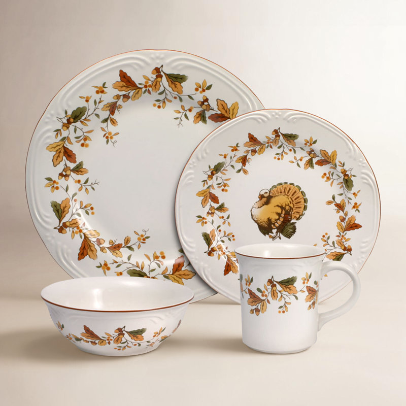 Pfaltzgraff Autumn Berry 16-Piece Stoneware Dinnerware Set, Service for 4