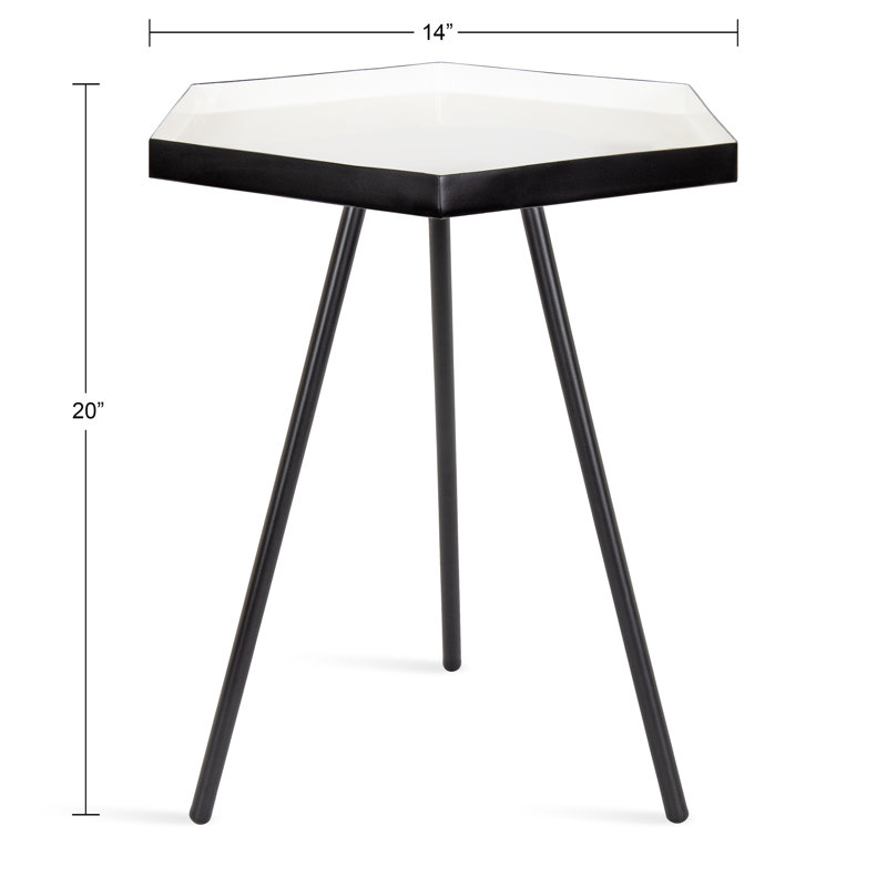 Alfie End Table, Black, White