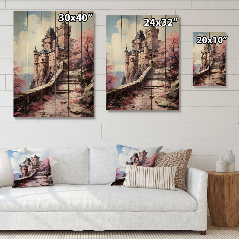 Allemagne, château de Heidelberg, impression sur bois sans cadre, H 32 po x l 24 po x P 0,78 po