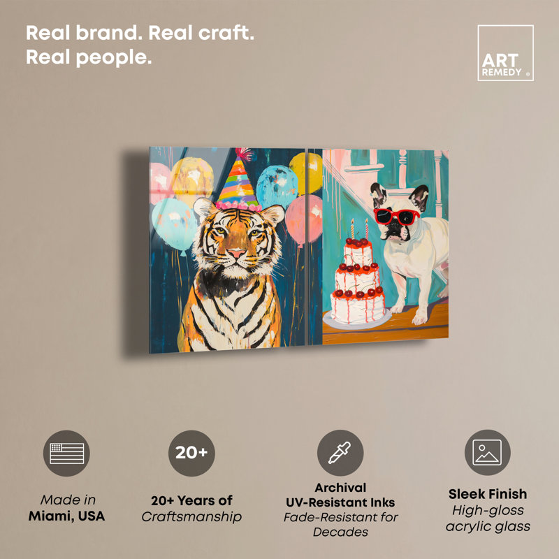 Fête d'animaux, impression sur toile par Art Remedy, H 54 po x l 36 po
