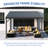 Patio Gazebo Lean to Wall Mounted Pergola with Sloping Galvanized Steel Roof-119304845-114248693
