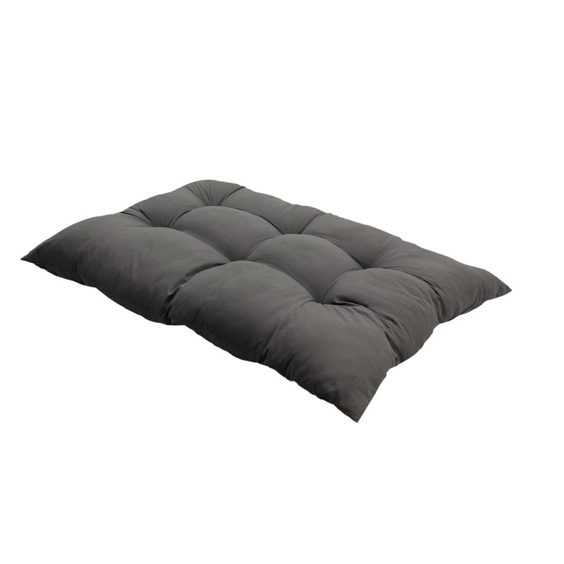 Garden Bench Seat and Back Cushion, Dark Grey, 15cm H x 120cm L x 80cm W