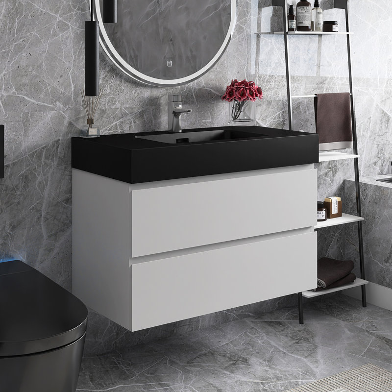 Meuble-lavabo mural simple 36 po avec plateau