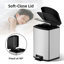 Poubelle de salle de bain 1,6 gallon, poubelle en acier inoxydable à fermeture en douceur avec ouverture carrée large et doublure intérieure amovible, pour la cuisine, la salle de bain, la chambre à coucher, le bureau personnel (argent)-128854860