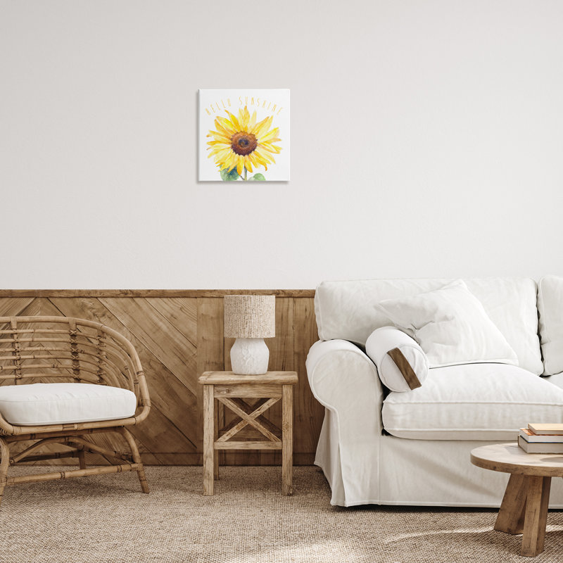 «Hello Sunshine Bloom», art mural sur toile par Lanie Loreth, H 17 po x l 17 po