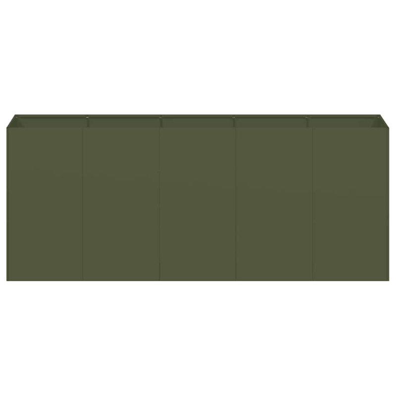 Outdoor Planter Box, 31.50" H x 78.74" W x 15.75" D, Olive Green