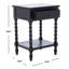 Table de bout Modern Athena Farmhouse - Design en bois massif blanc vieilli avec tiroir de rangement et tablette-1948001304