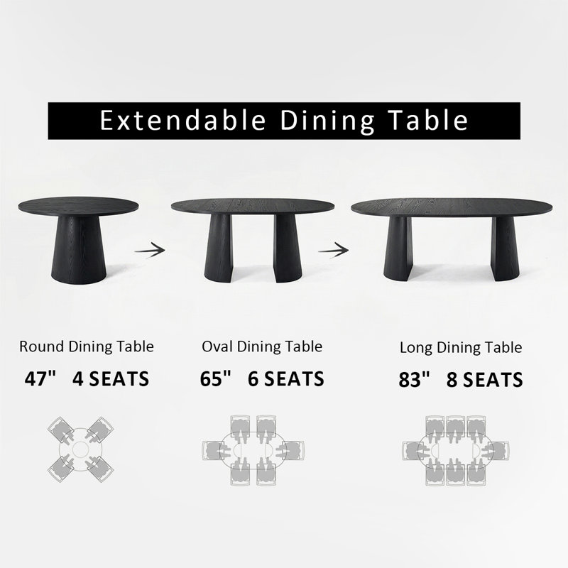 Modern 47"-83" Extendable Dining Table Set With Upholstered Velvet Dining Arm Chairs, Brown, 9 Pieces: Table, 8 Chairs