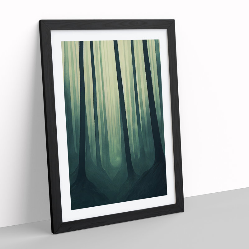 Forest At Dusk No.3 - Single Picture Frame Painting, Black, 34cm H x 25cm W x 2cm D