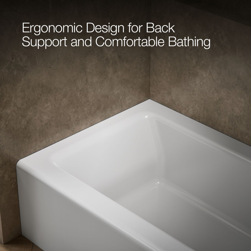 Bellwether® 60" x 32" Soaking Bathtub, White, Right