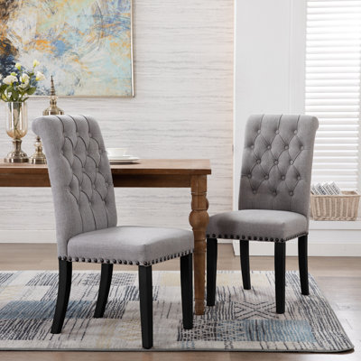 Fatima Tufted Upholstered Wooden Dining Chairs