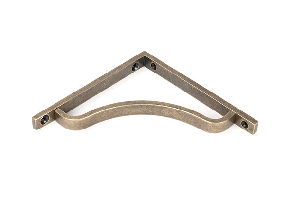 Abingdon Shelf Bracket, Burnished Brass, 15cm H x 5.9cm W x 1.5cm D
