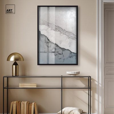 Chasm of Gray III Shadowbox Print Elegant Wall Decor by Art Remedy