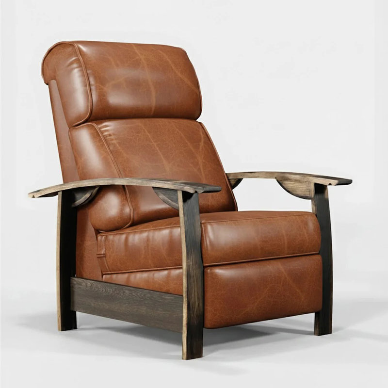  Whiskey Barrel Recliner - Brindle Hide, Light Brown
