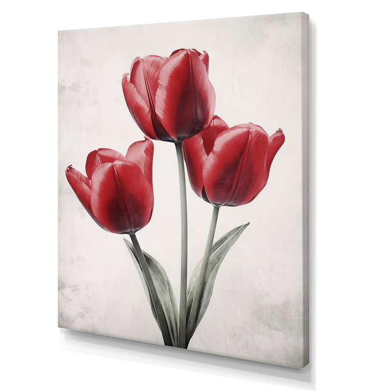 Tulip Dreams I - Floral Wall Art Living Room, H 44 po x l 34 po x P 1,5 po, Toile tendue