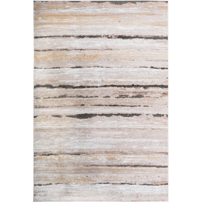 Tapis rayé brun 5 x 7 par Loom &