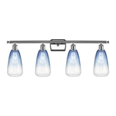 Brookhaven Almond - 4 Light - Sapphire Blue Brookhaven Almond shade - Bath Vanity Light