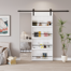 Manufactured Wood Bookshelf Style Barn Door Primed with Mounting Hardware Kit