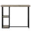 Table à hauteur de comptoir avec plateau en chêne et 2 tablettes - Base en métal noir sablé 2 tablettes pour une utilisation polyvalente