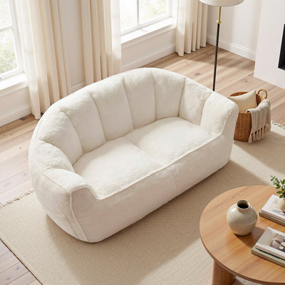 Oversized Bean Bag Chair, Plush Faux Fur Large Lounger
