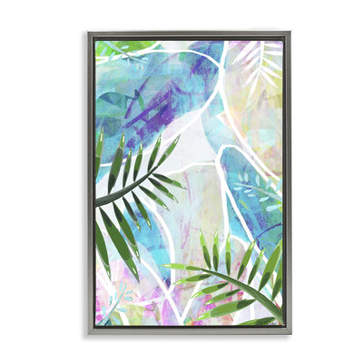 Layered Tropical Leaves Floater Canvas by Lori Dubois