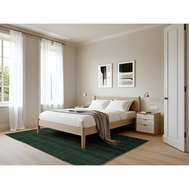 Tapis vert uni lavable à la machine, Rectangle 5 pi x 7 pi